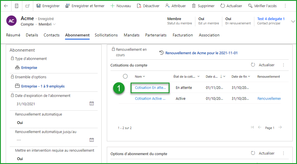 Cotisations et Renouvellement