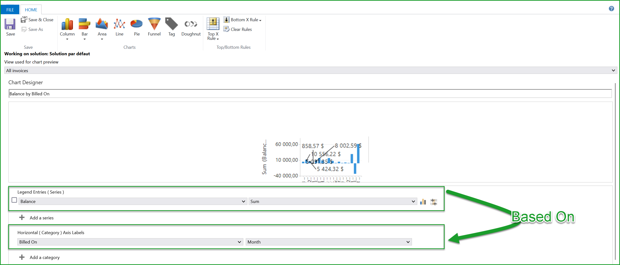 Choosing chart variables