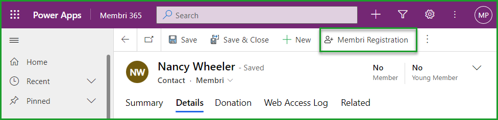 Send a registration email