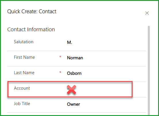 Unnecessary account field