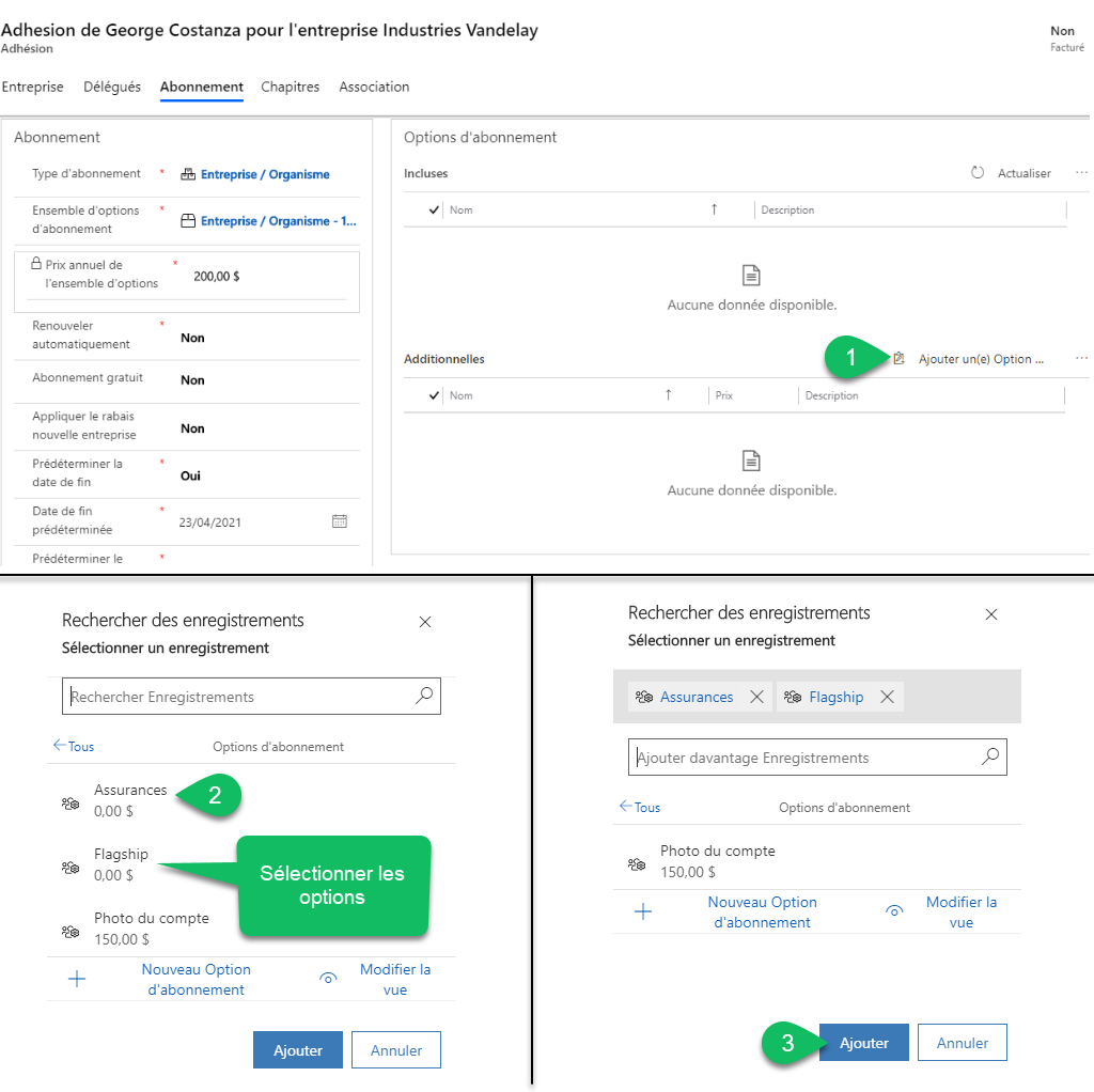 Add the membership options