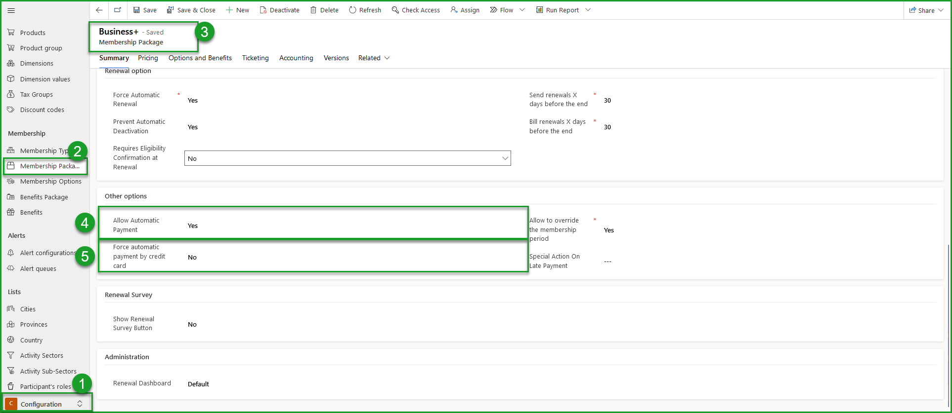 Steps in Membership package