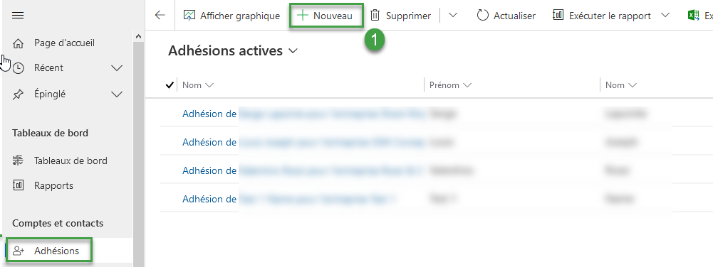 Create a new member registration