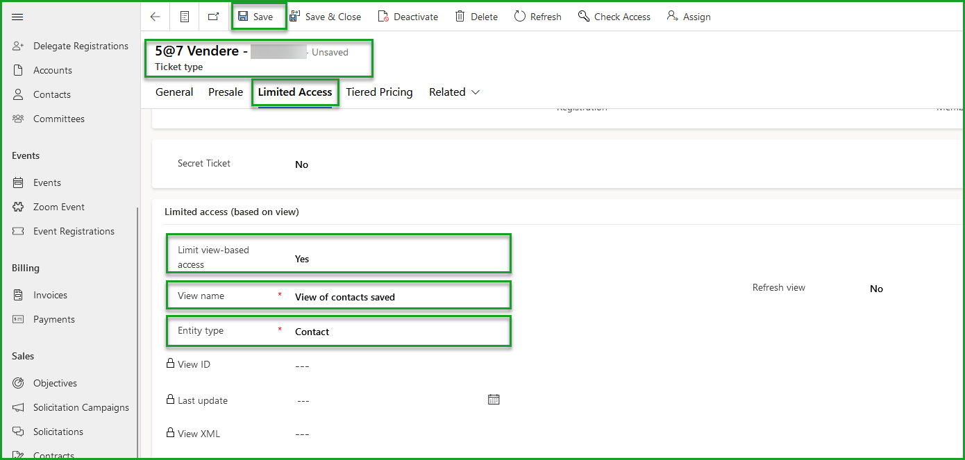 Configure view-restricted access