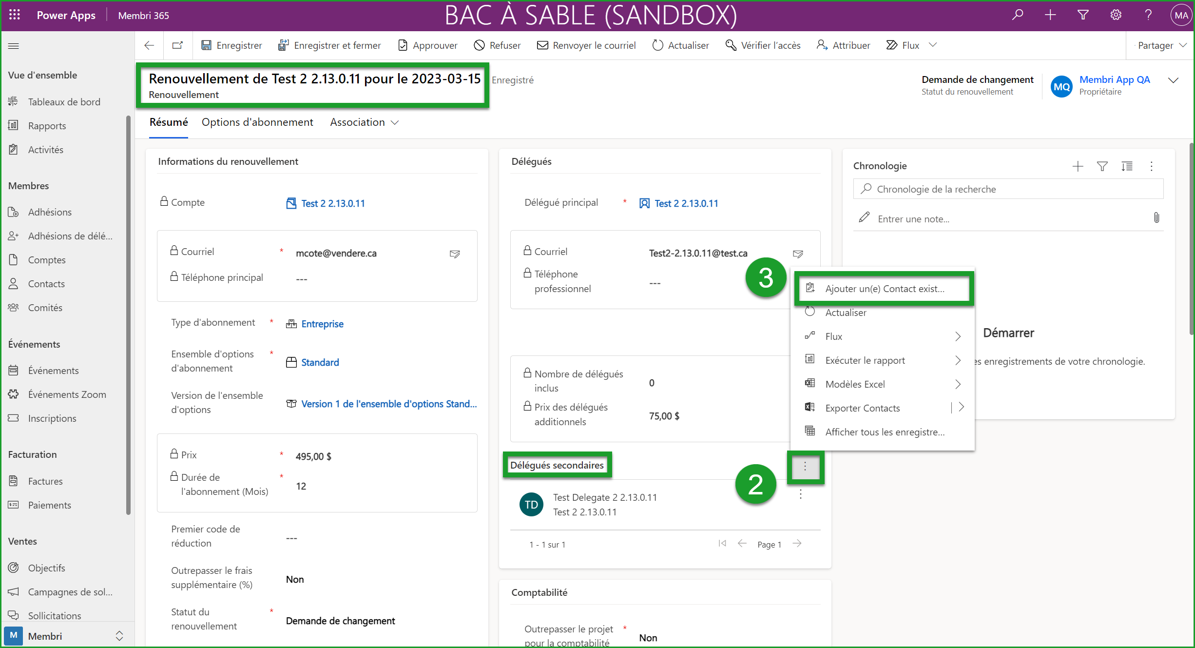 Ajouter un délégué à un renouvellement