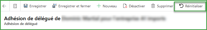 Réinitialiser l'adhésion de délégué