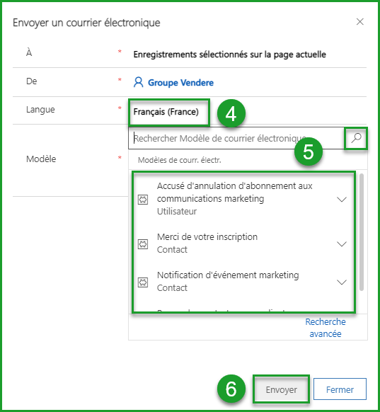 Envoyer Courriel Contacts