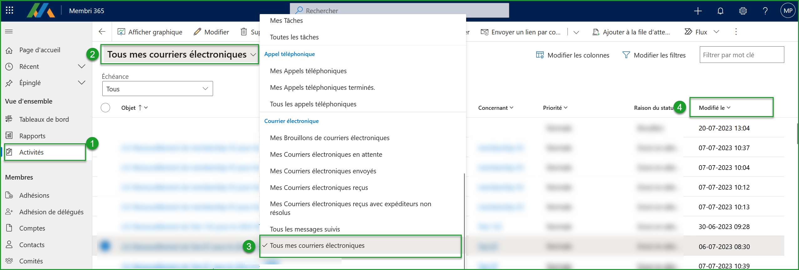 Vérifier tous les courriels