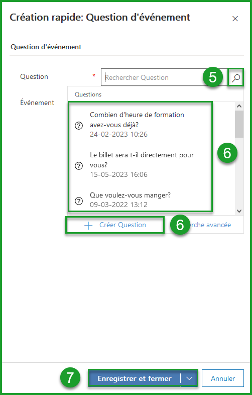 Question de l'événement sur la billetterie en ligne
