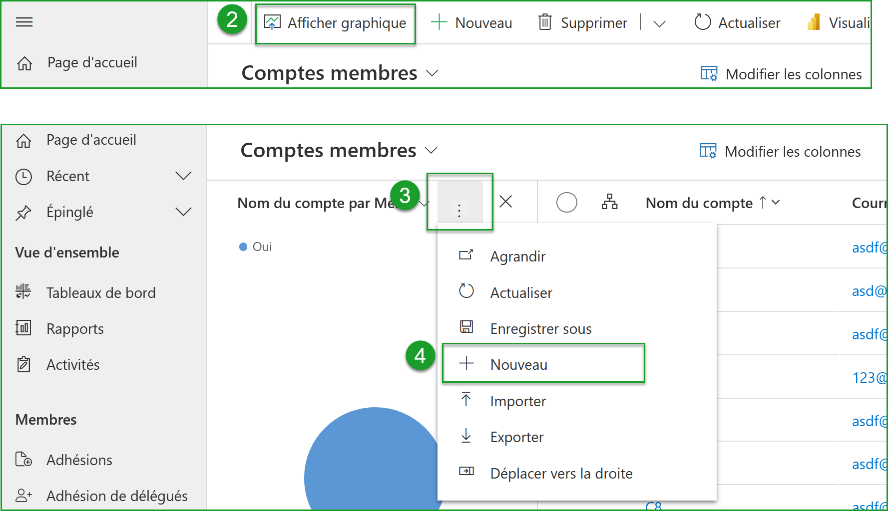 Accéder à l'ancien environnement pour la création du graphique