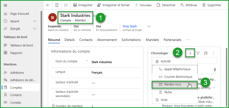 Créer un rendez-vous