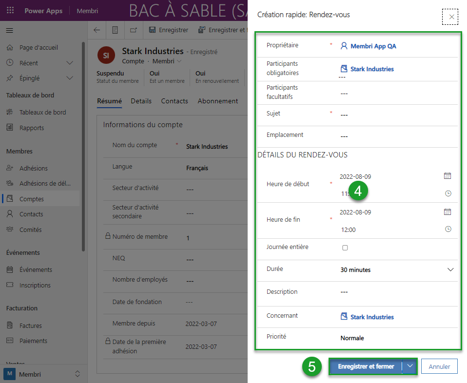 Créer un rendez-vous