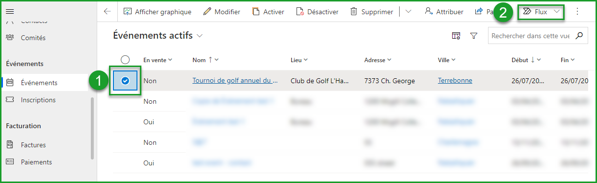 Copier un événement