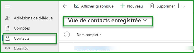Enregistrer la vue pour accès limité