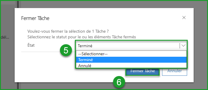 Fermer Tâche