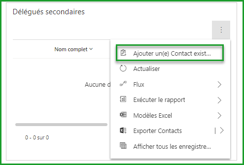 Ajouter un délégué secondaire