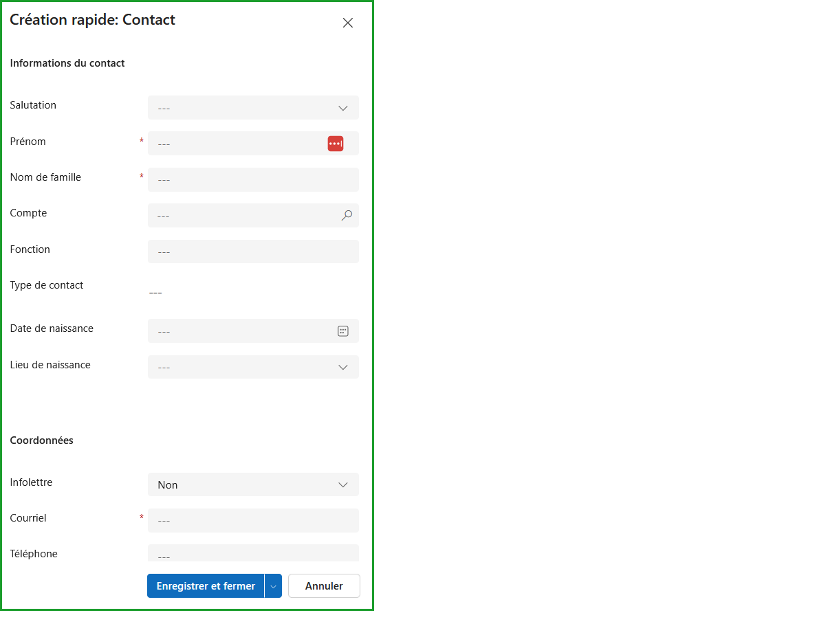 Créer une adhésion de contact