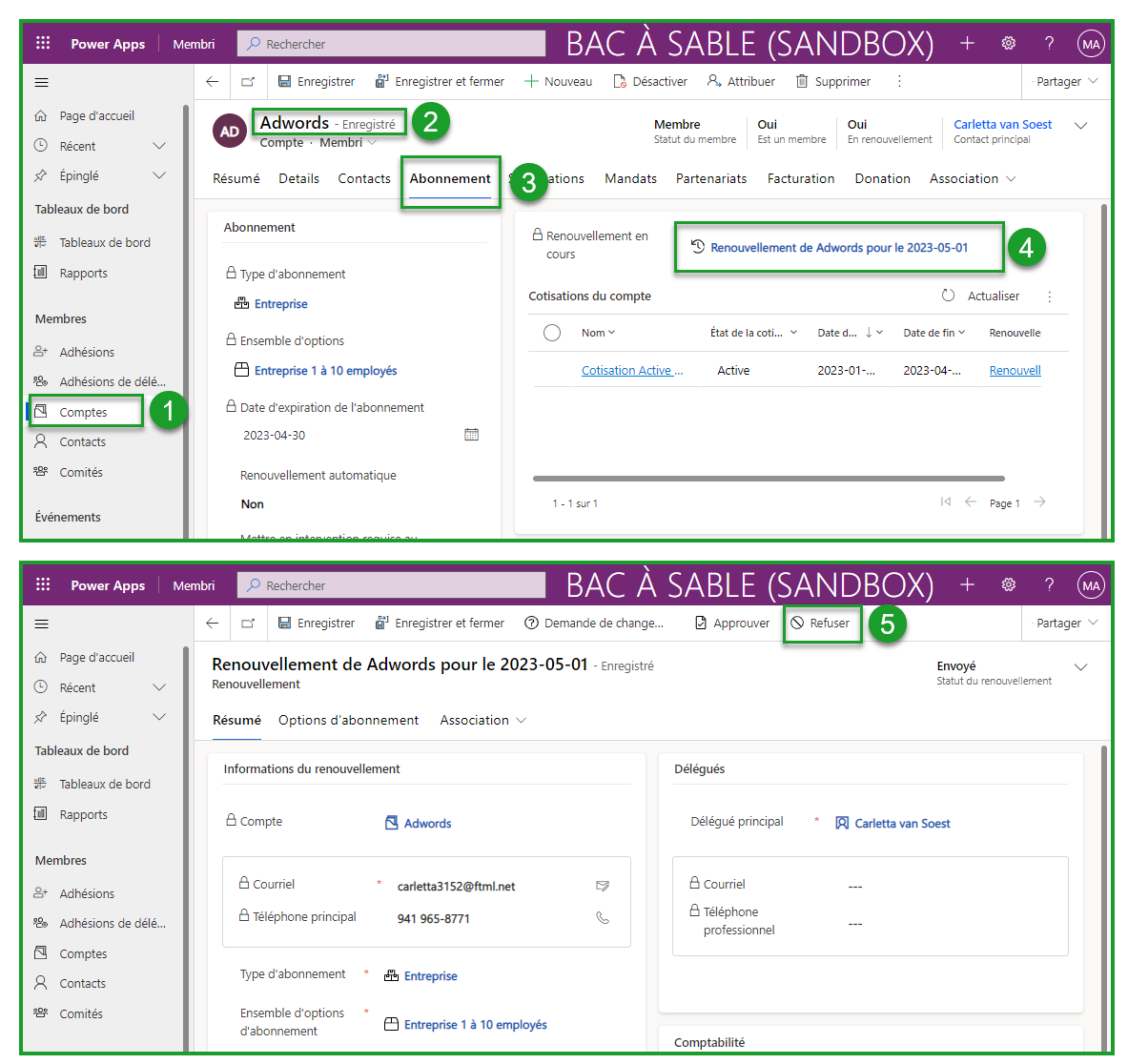 Refuser un renouvellement
