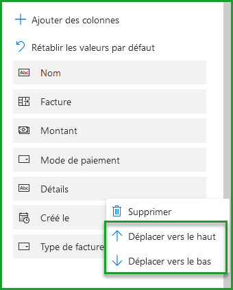 Retirer des colonnes