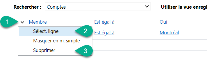 Sélectionner une ligne