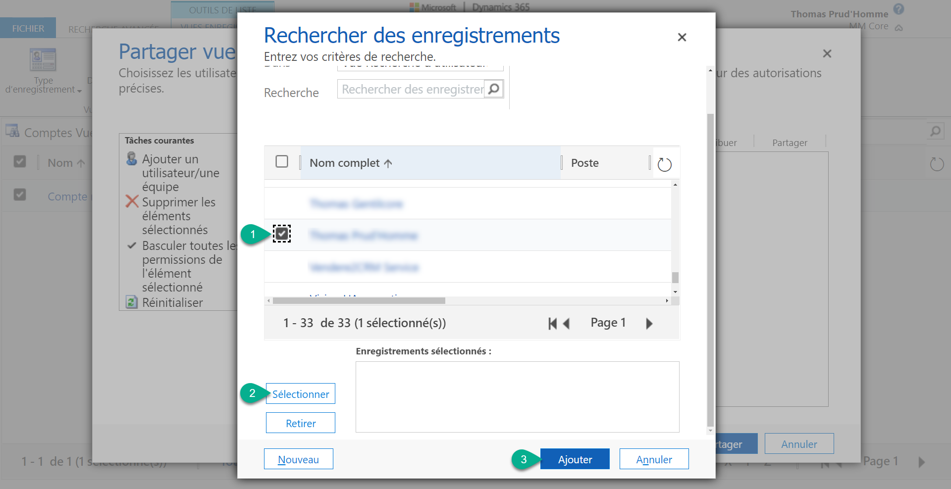 Choisir à qui partager