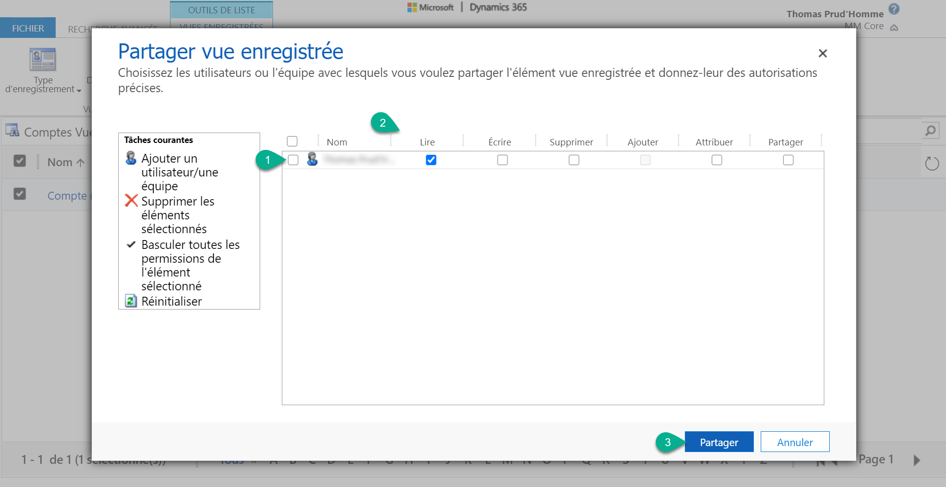 Choisir à qui partager
