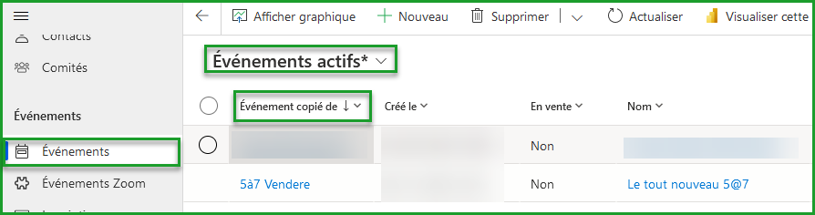 Événement copié de