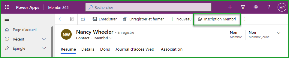 Envoyer un courriel d'inscription