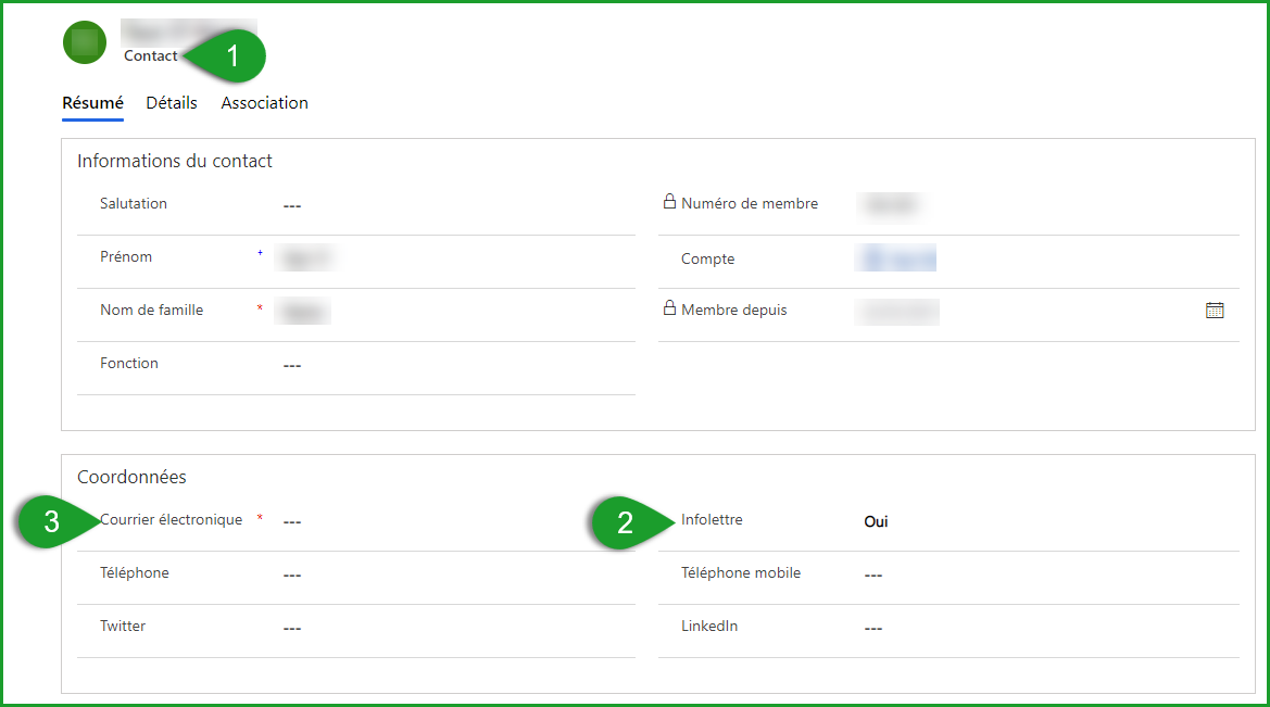 Synchronisez un contact